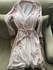 Eileen Fisher Women's Organic Cotton Light Pink Sleep Robe M Soft Pretty Hems
