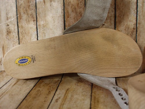 Dr Scholls The Original Wood Exercise Sandal Leather Buckle Womens 10 Pink Italy - Picture 7 of 13