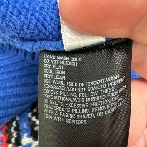 JW Anderson X Uniqlo M Fair Isle Pullover Blau 100% Wolle Mock Neck Unisex - Bild 6 von 7