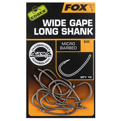 Fox Edges Armapoint Super Wide Gape Long Shank Hooks - 10 Haken, Angelhaken