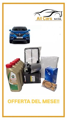 Kit Tagliando 3 Filtri Per Renault Kadjar 1.5 DCI 81 KW Dal 2015 - Filtro Aria, Olio E Abitacolo