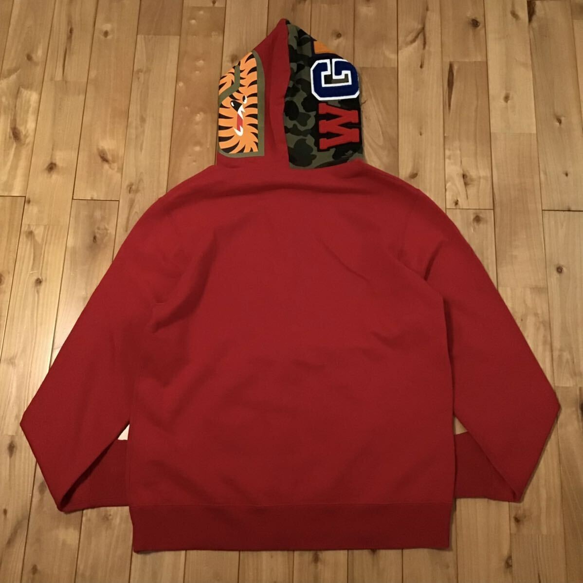 BAPE camo × Red shark full zip hoodie A Bathing Ape Size XL | eBay