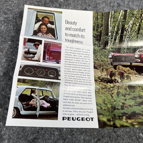 Vintage Original 1969 Peugeot 404 Sedan Sales Brochure Folder 69 - Picture 5 of 6