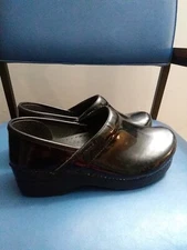 Dansko Professional Women Paten Leather Clog Shoes Black Size 37 US 6.5-7