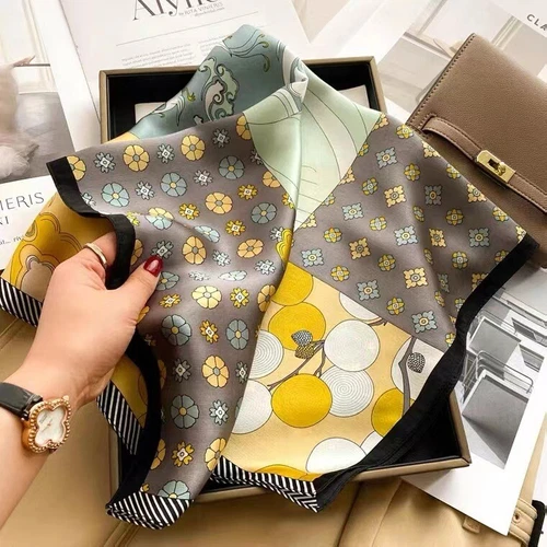 100% Silk Women Vintage Japanese Style Kerchief Square Bandana Wrap 27'' Scarf - Bild 8 von 11