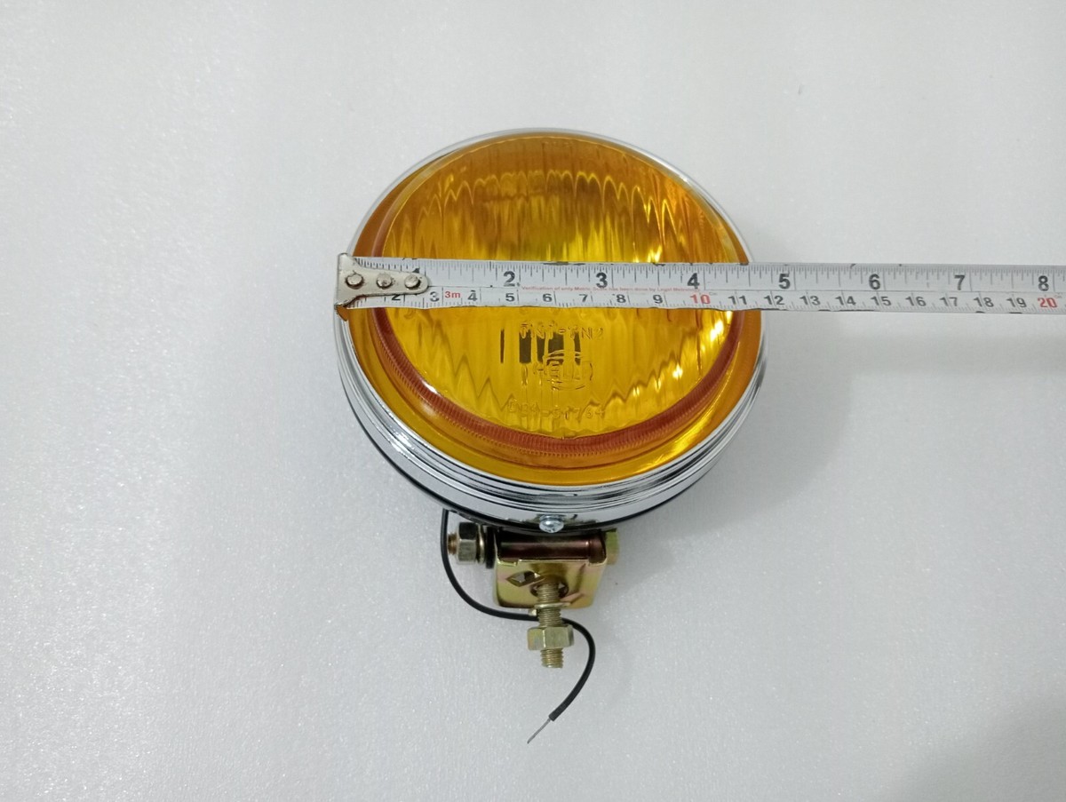 Pair Hella Yellow Fog Lamp With Cover With Bulb H3 Halogen Bulb