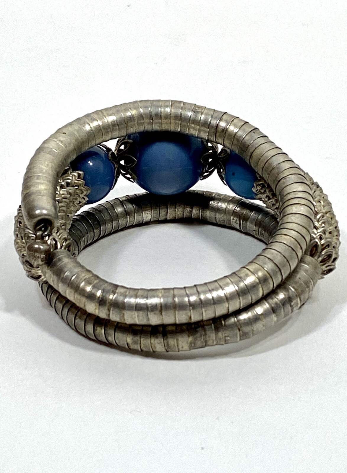 Vintage 1960's-70's Blue & Silver COIL wraparound… - image 3