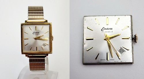 RARE,UNIQUE Men's Vintage 60's SWISS 10K Gold Plated Watch ENDURA. Manual Wind - 第 6/12 張圖片
