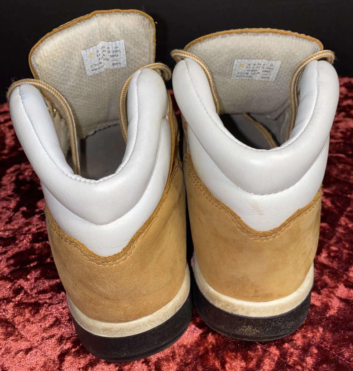 Timberland Tan And White Boots Size 3.5