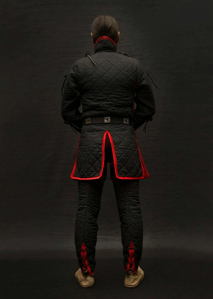 Gambesón Medieval con Manga Larga Gambesón Disfraces Traje Foto 3 de 4