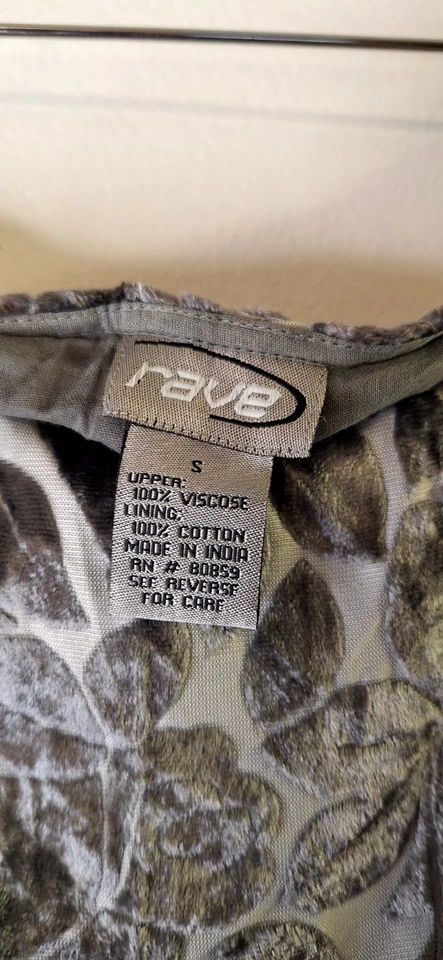 Falda Midi De Colección RAVE Terciopelo Burnout Talla S Y2K Encaje Boho Chic Cottagecore Regency Foto 4 de 4