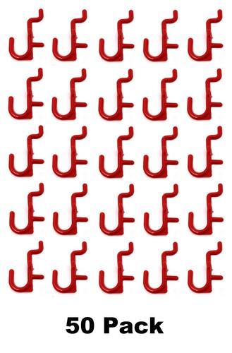 Plastic Red J Hook Peg Board Hook Kit Tool Storage Craft Hooks Pick A Pack - Picture 11 of 15
