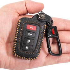 for Toyota Key Fob Cover Keychain Leather Car Key Case Fob Holder Compatible ...