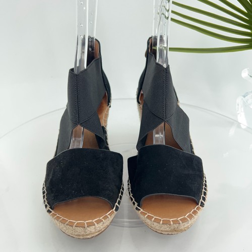 Gentle Souls Women's Colleen Sandal Size 8 Espadrille Wedge Slingback Black - Picture 4 of 14