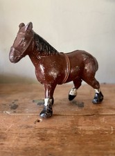 Lovely Old Vintage Solid Lead Toy Shire Cart Horse Figure Farm
