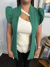 SHEIN Jacket Large Size In Green Sleeveless