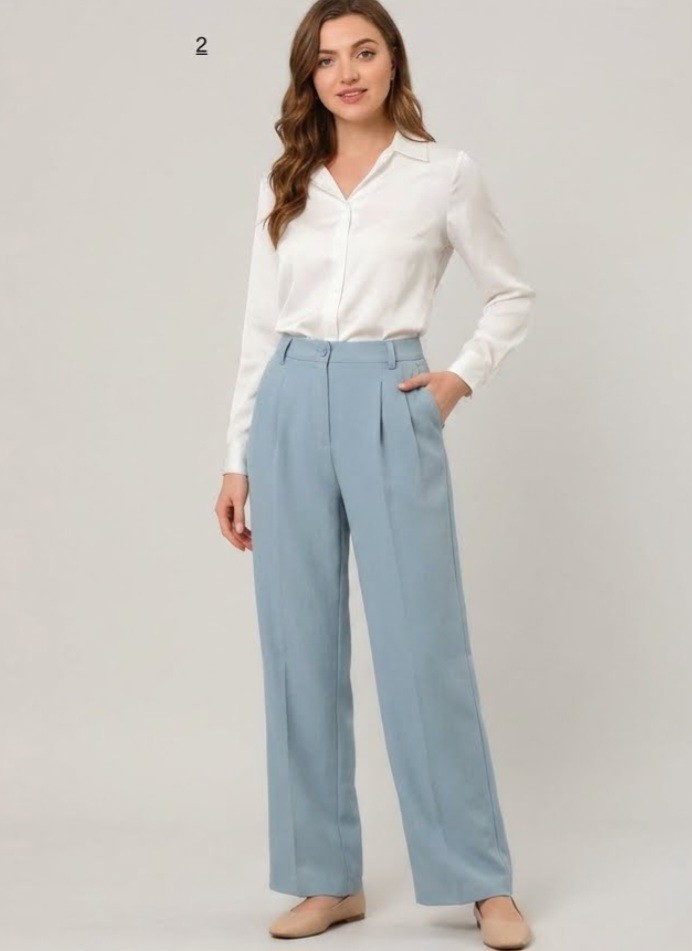 PRINCESS HIGHWAY Pants Blue Wide Leg Mid Rise Tailored Sz 10 Office Business 