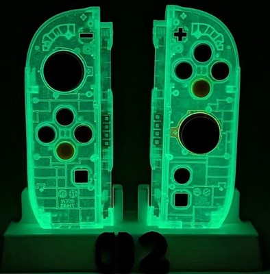 Custom Nintendo Switch 2 Joy-Cons Translucent Clear Glow In The Dark Joy Con
