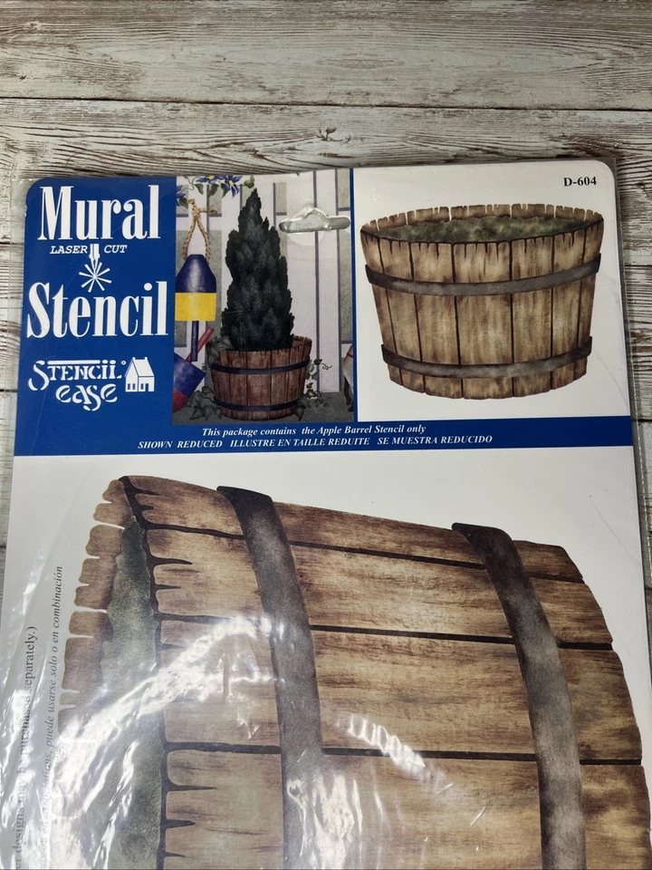 Vintage Stencil Ease Mural Wall Stencil Apple Barrel Style #D-604 (2000) - Image 2 of 4