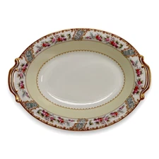 Noritake M Rosemary 5007 Floral Gold Trim Oval Vegetable Bowl Vintage 1950's