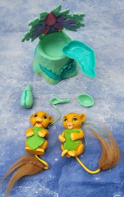 Rare Disney Lion King Jungle Friends Babies Simba 1994 2 Figures Accessories 