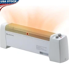 Electric Baseboard Heater Convection Quiet Operation Safety Indoor Heating 1500W