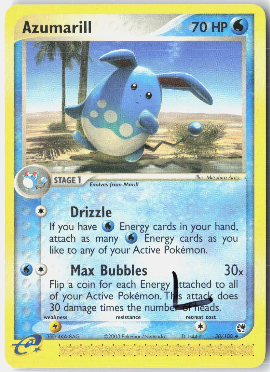 Azumarill 30/100 Uncommon Sandstorm Pokemon Lightly Played
