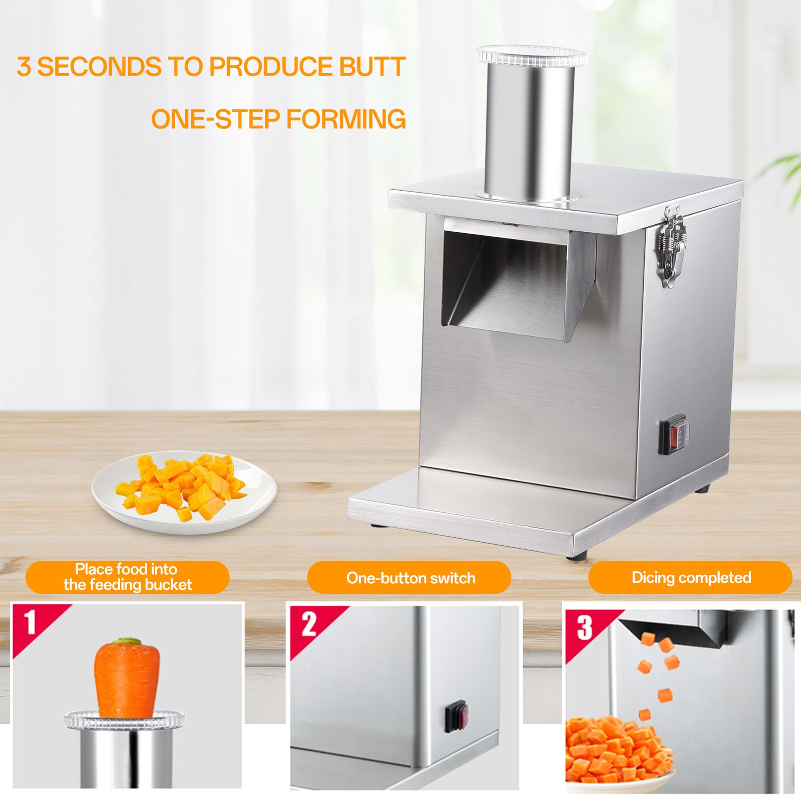 Electric Dicer Slicer Machine Vegetable Fruit Chopper Cutter Food Durable New---