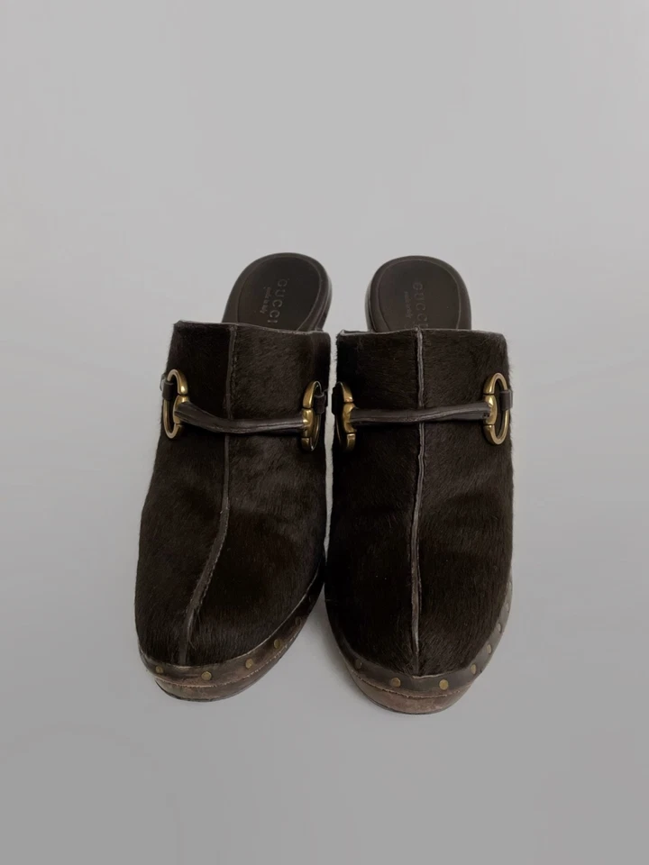 Gucci Mules Plataforma Piel/Cuero Marrón Mujer Talla 37.5 (24.5 cm) Foto 4 de 4