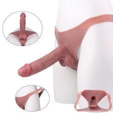 Large Realistic Penis Pants Cock Sleeve Hollow Strap On Silicone Dildo Sex Toys