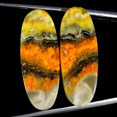 23.90Cts Natural Bumble Bee Jasper Oval Cabochon loose Gemstone 11x28x4mm