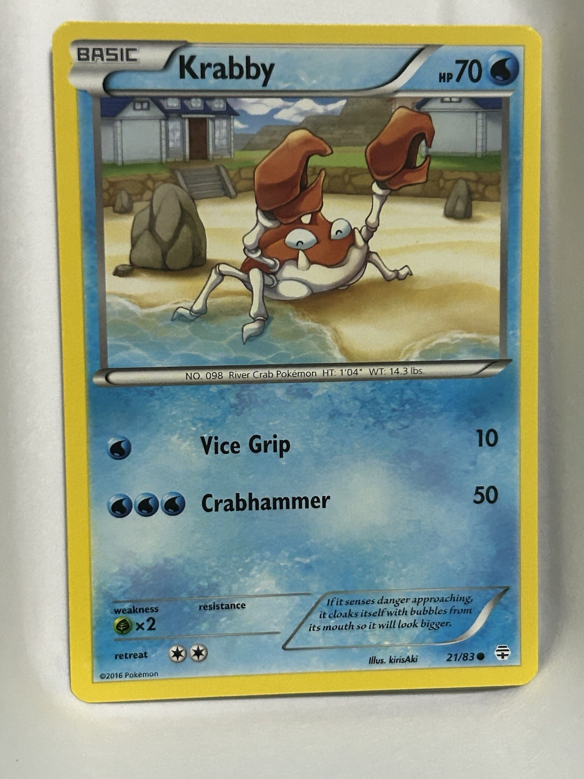 2016 Pokémon XY Generations #21/83 Krabby Common Regular TCG Nm.