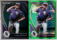 Carson Seymour 2021 Panini Prizm Draft Picks Green Pulsar  + Base