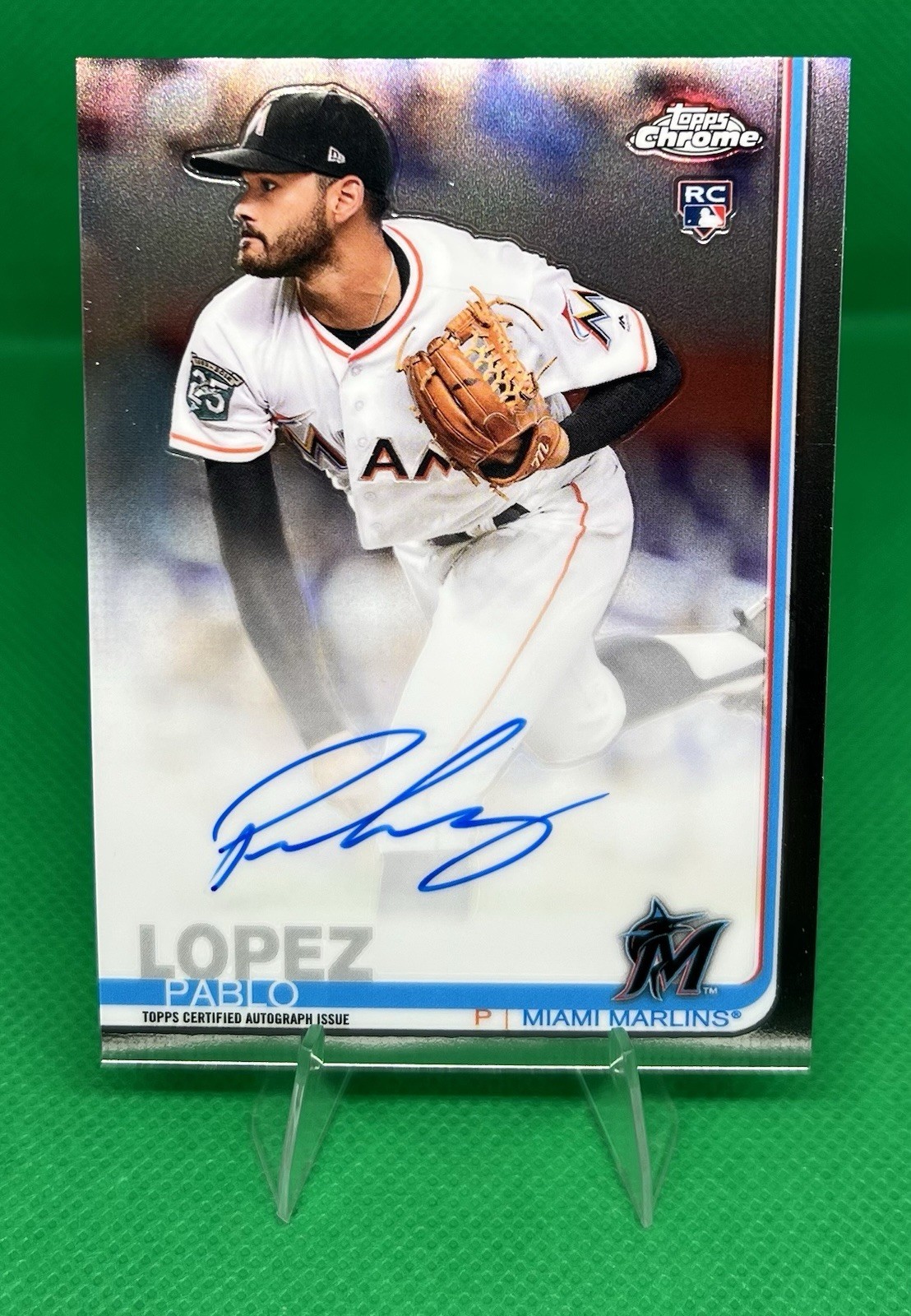 Pablo Lopez Rookie Auto (RC) 2019 Topps Chrome #RA-PL Miami Marlins