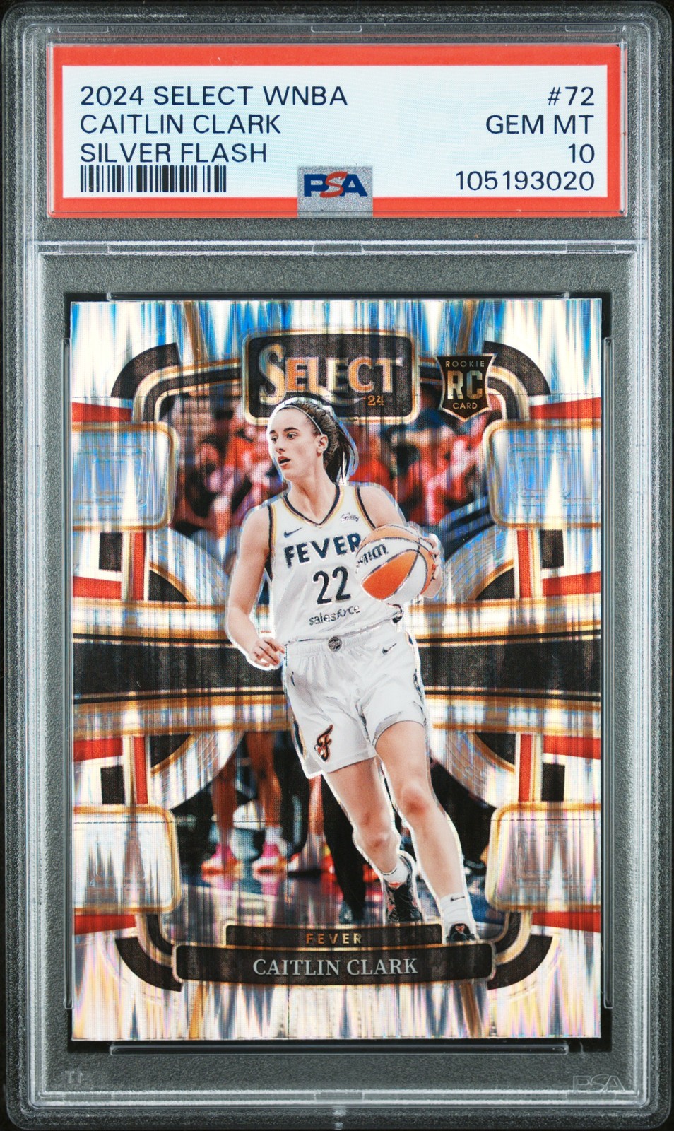 2024 PANINI SELECT WNBA SILVER FLASH #72 CAITLIN CLARK PSA 10