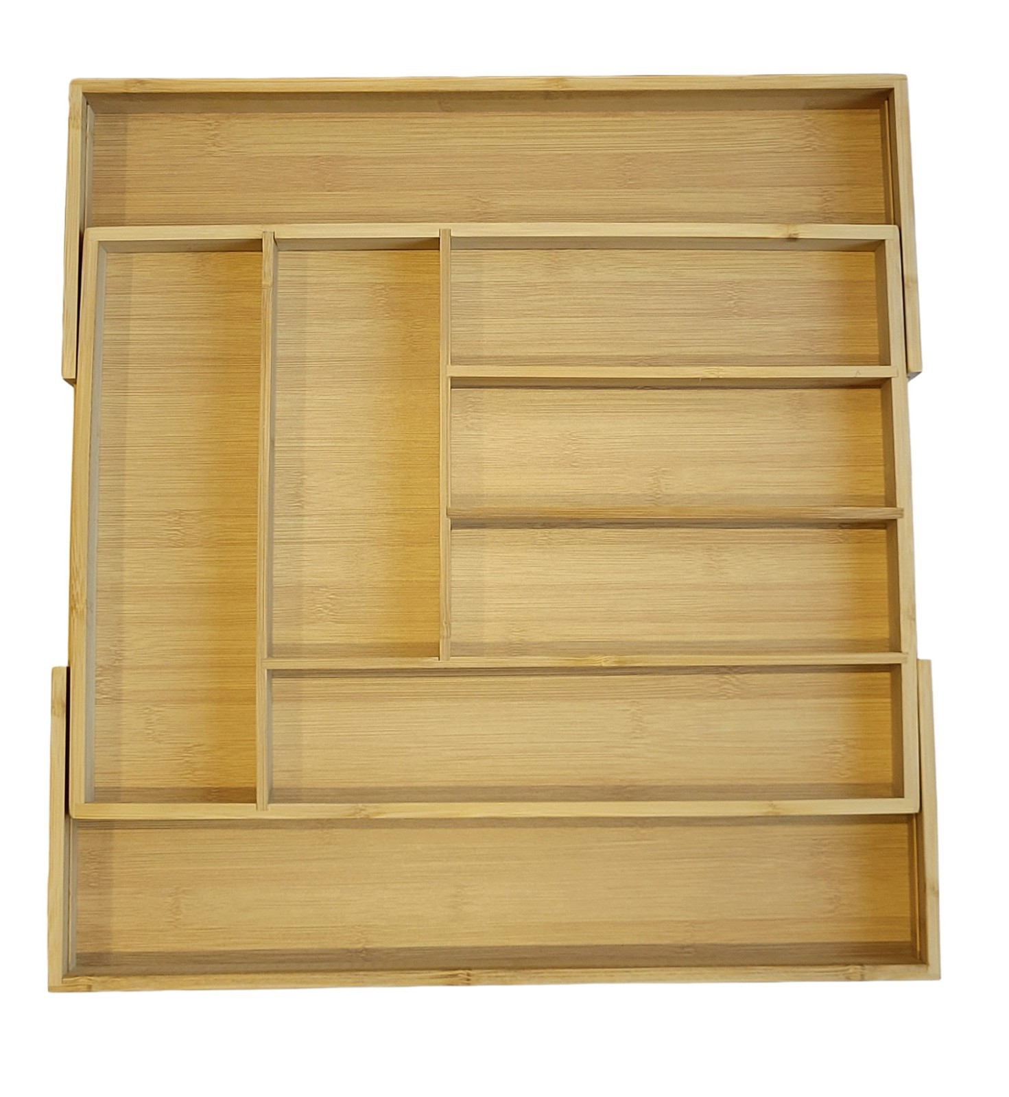 Cutlery Tray Extendable Bamboo Kitchen Drawer Organiser 6-8 Storage Compartments