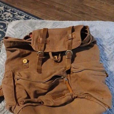 Augur Brown Backpack with Buckle, Magnetic, Zip Closures, Inner & Outer Pockets