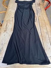 NEW!! Fabulous CLUB L "Carlotta" Black Bardot Maxi Evening DRESS, UK 18