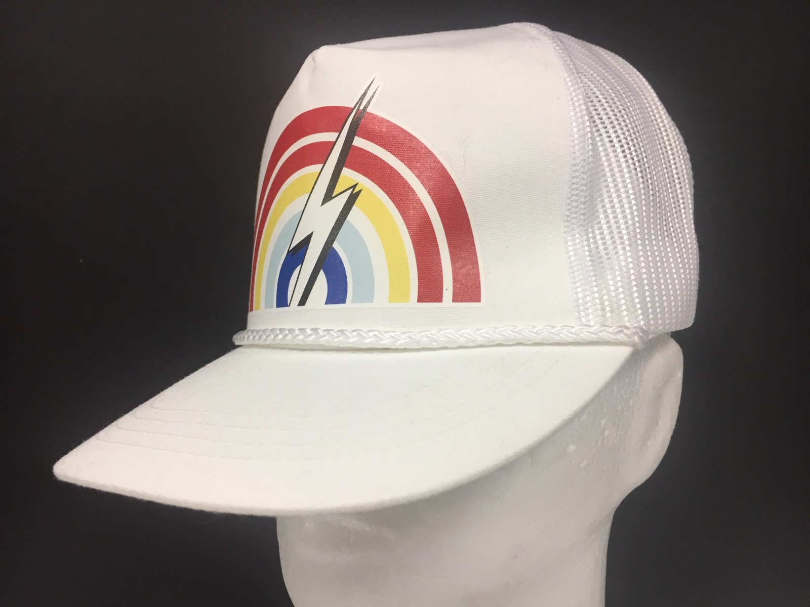 Lightning Bolt Surfing Snapback Trucker Cap Hat Rainbow Bolt