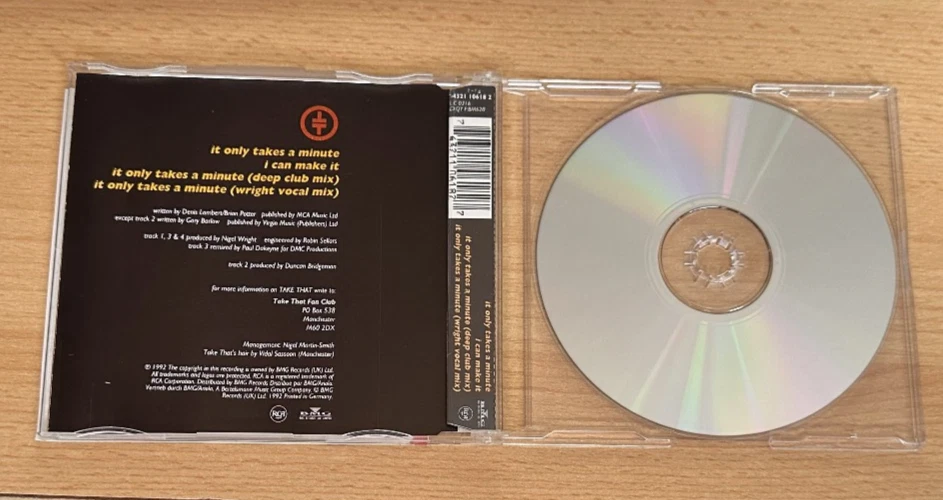 Take That ‎– It Only Takes A Minute  (Maxi CD) - 90s Pop - Boyband Cult - Bild 3 von 4