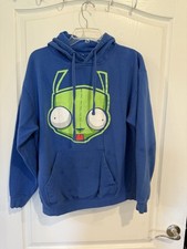 Mighty Fine mens blue Invader Zim Gir Hoodie size small fair condition see pics