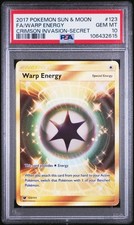 Pokemon Warp Energy Crimson Invasion Secret Rare Full Art #123 PSA 10 Gem Mint