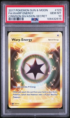 Pokemon Warp Energy Crimson Invasion Secret Rare Full Art #123 PSA 10 Gem Mint - Picture 1 of 2