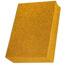 SALEMAR Gold Sticky Glitter Foam Sheets for Craft, 10 Packs 20x30cm, gold