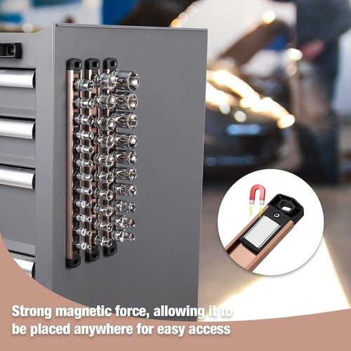 Organizador de enchufes magnéticos WORKPRO, unidad de 3/8 pulgadas 3/8" DR, champán - Imagen 3 de 9