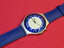 REFURBISHED / neuwertige Swatch Irony Big- BLUE DAEMON - Licht ist leider defekt