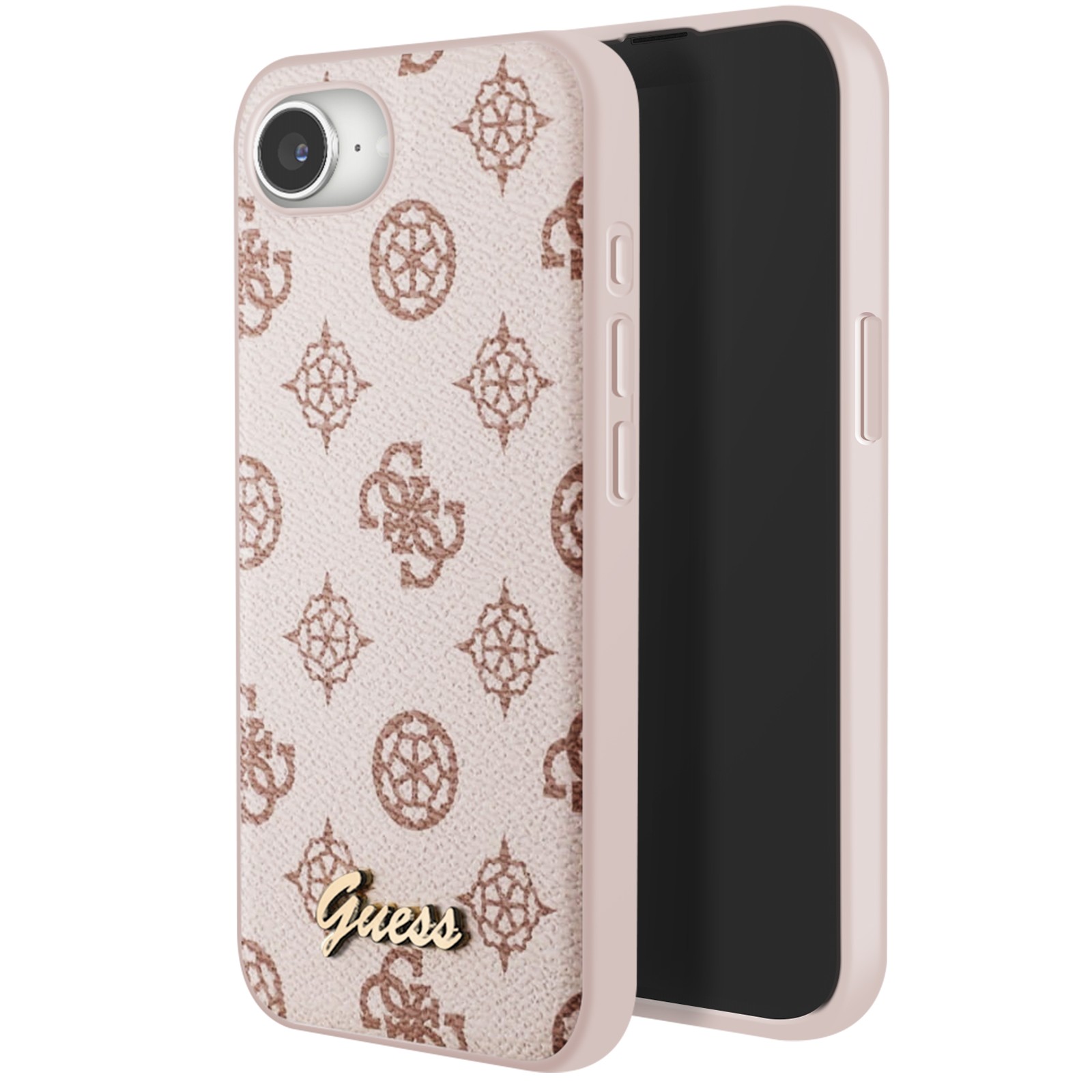 Coque Guess iPhone 16e marron clair idéale pour vos sorties chic