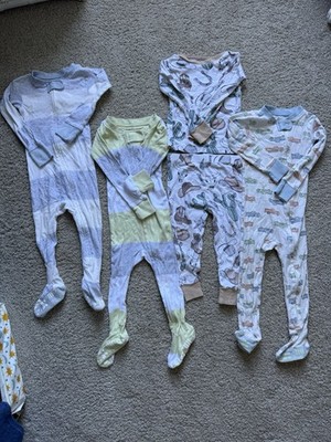 Honest Baby Clothing Organic Cotton 3 Footed Zip Sleepers, 1 PJ Set - all 18M 