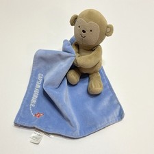 Child Of Mine Carters Captain Adorable Blue Lovey Blanket Rattle Monkey Satin