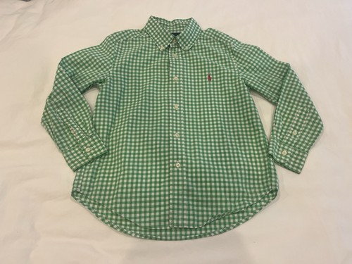 Ralph Lauren Jungen Button Down Hemd grün weiß kariert Größe 6 - Bild 4 von 9